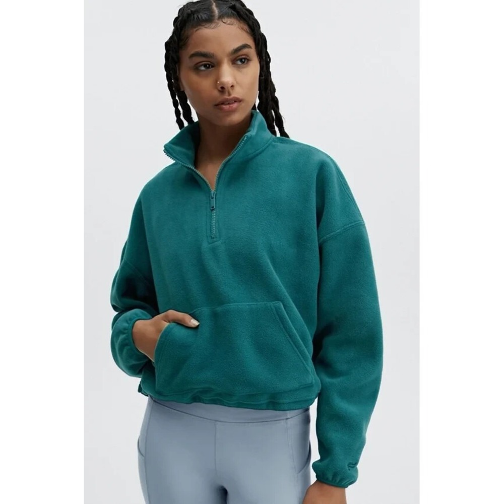 Fabletics Pullover Rayne Polar Fleece 1/4 Zip Sweater Blue